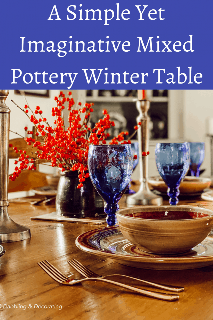 A Simple yet Imaginative Mixed Pottery Winter Table