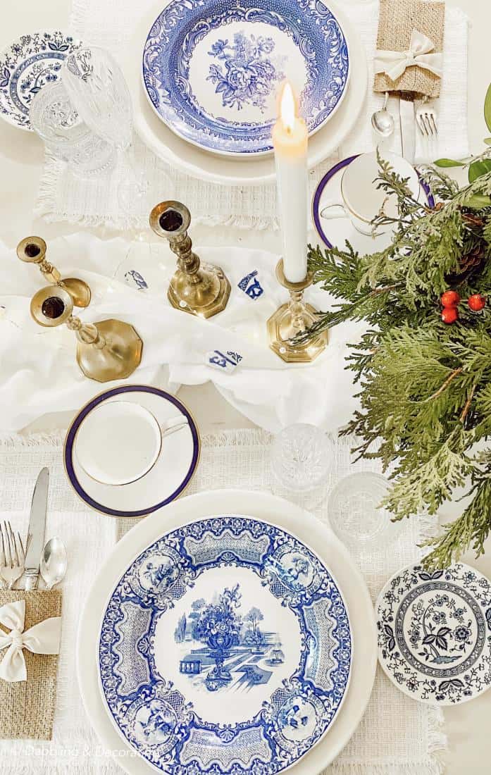 Collected Antique Blue and White Tablescape
