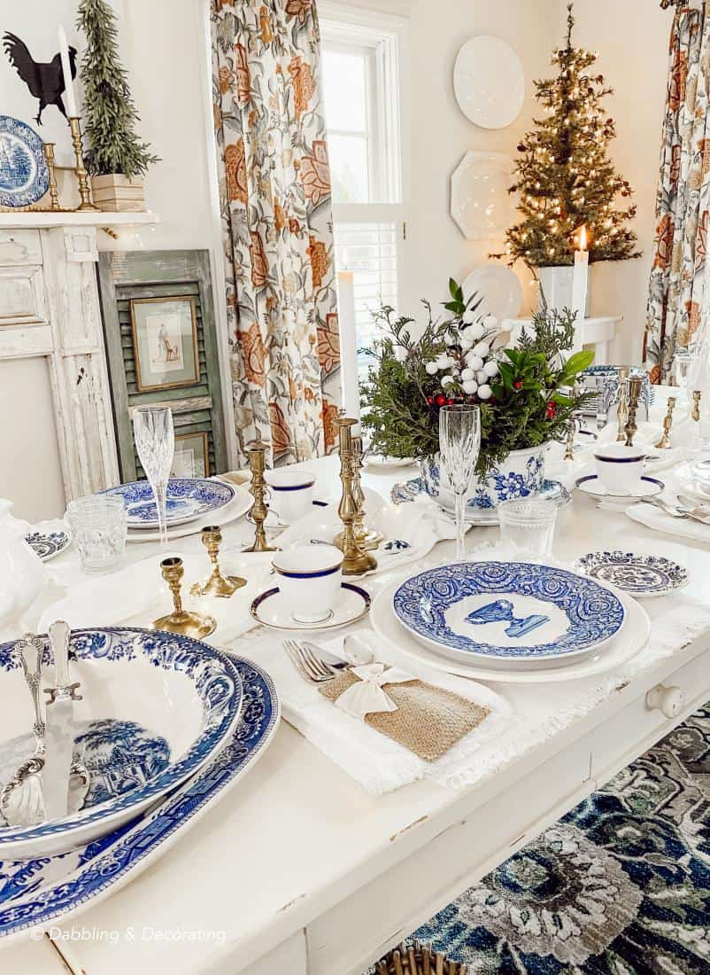 Collected Antique Blue and White Tablescape