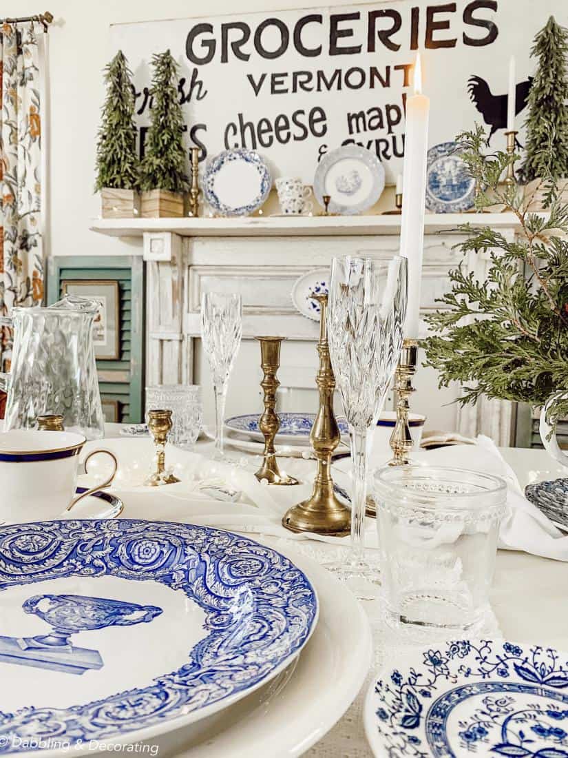 Collected Antique Blue and White Tablescape