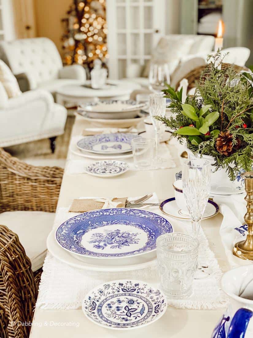 Collected Antique Blue and White Tablescape