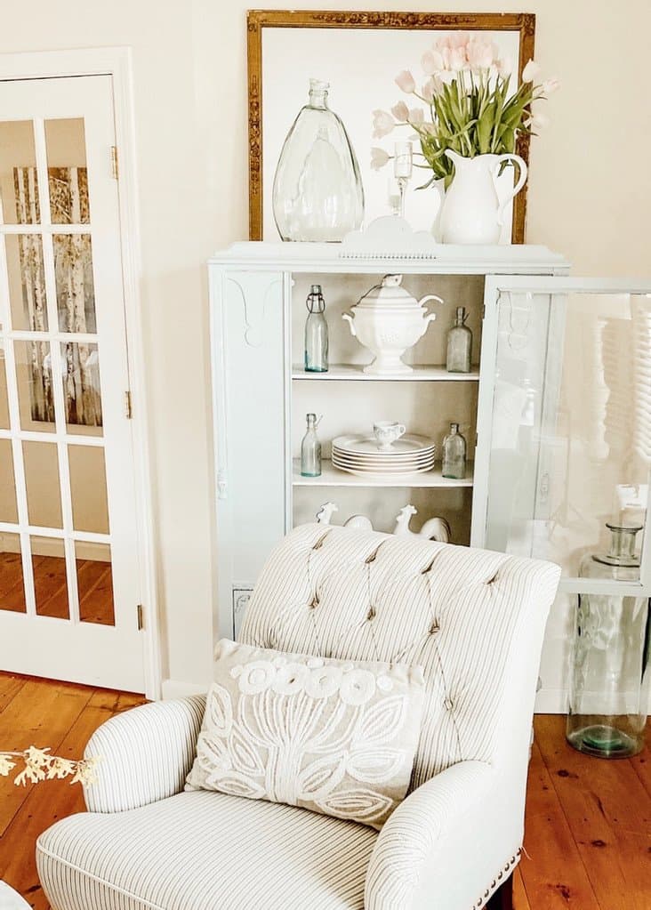 Antique Blue Hutch Makeover