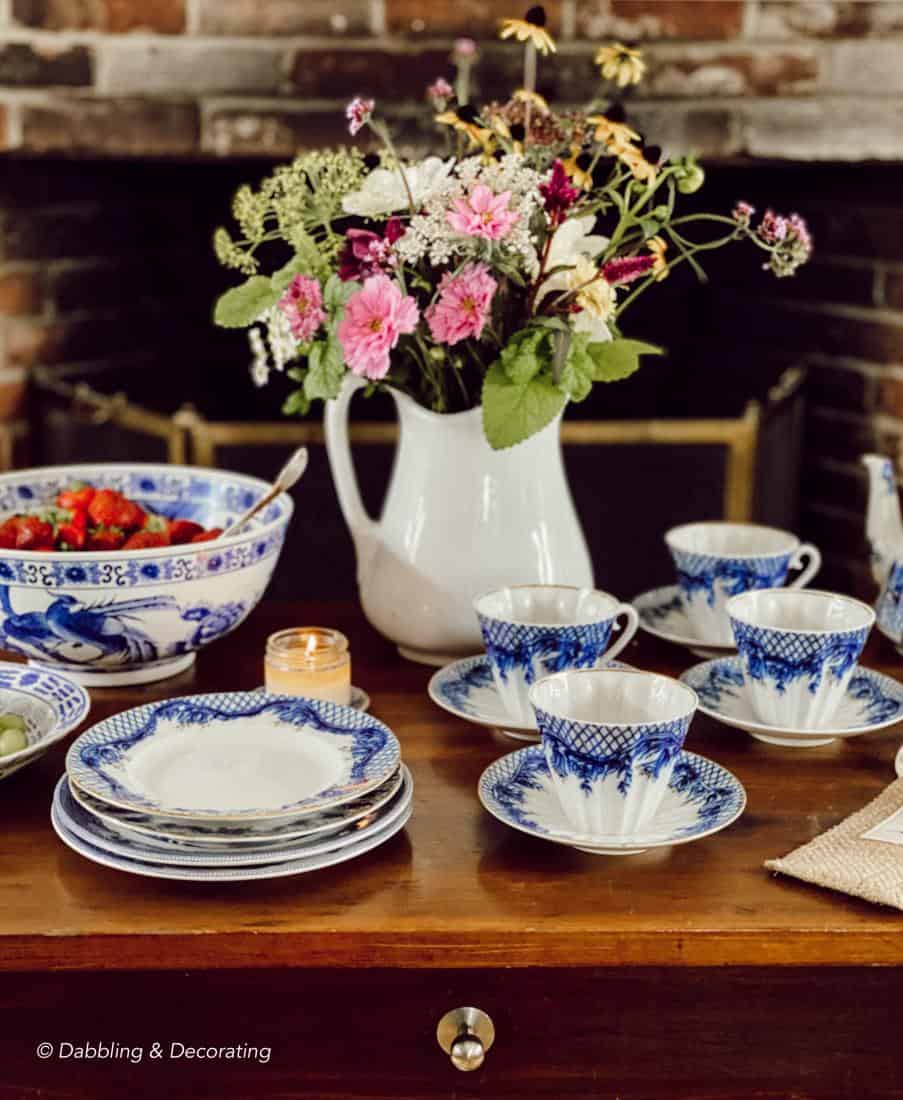 Cozy Corner Ideas for Home Fireside with Vintage Style Morning Coffee Table.