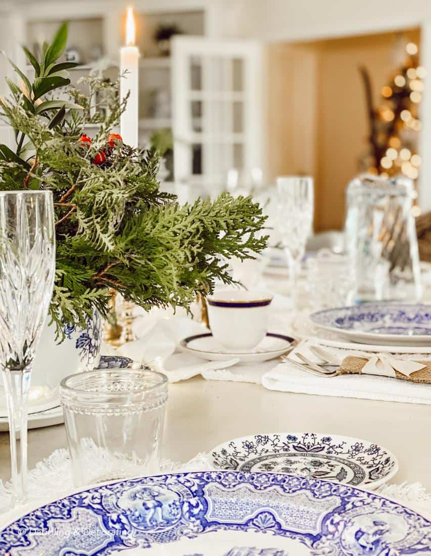 Collected Antique Blue and White Tablescape