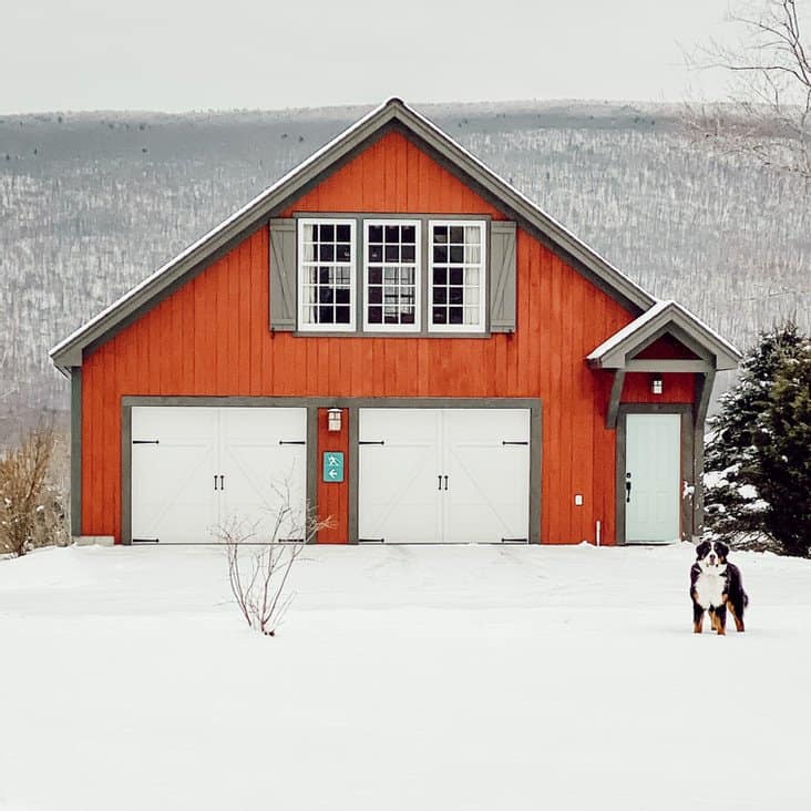 Red Barn on a Sunny Winter Vermont Day