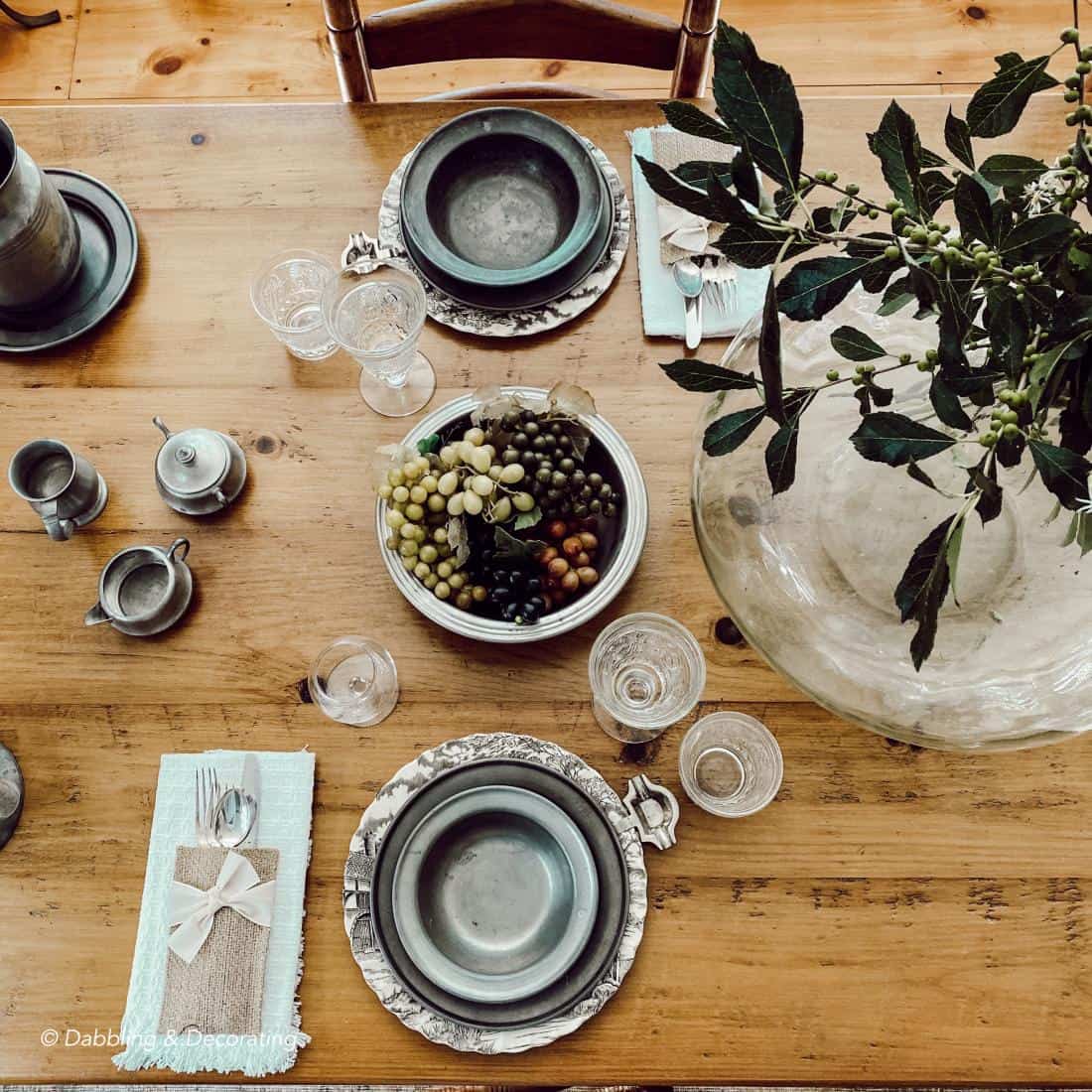 Decorating a Table with American Country Antiques