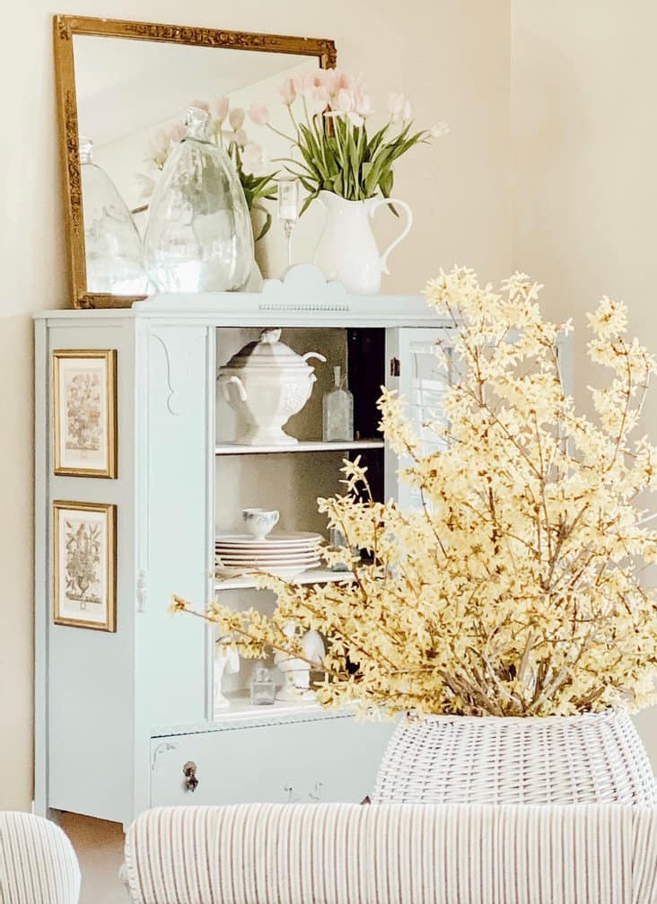 Antique Blue Hutch Makeover