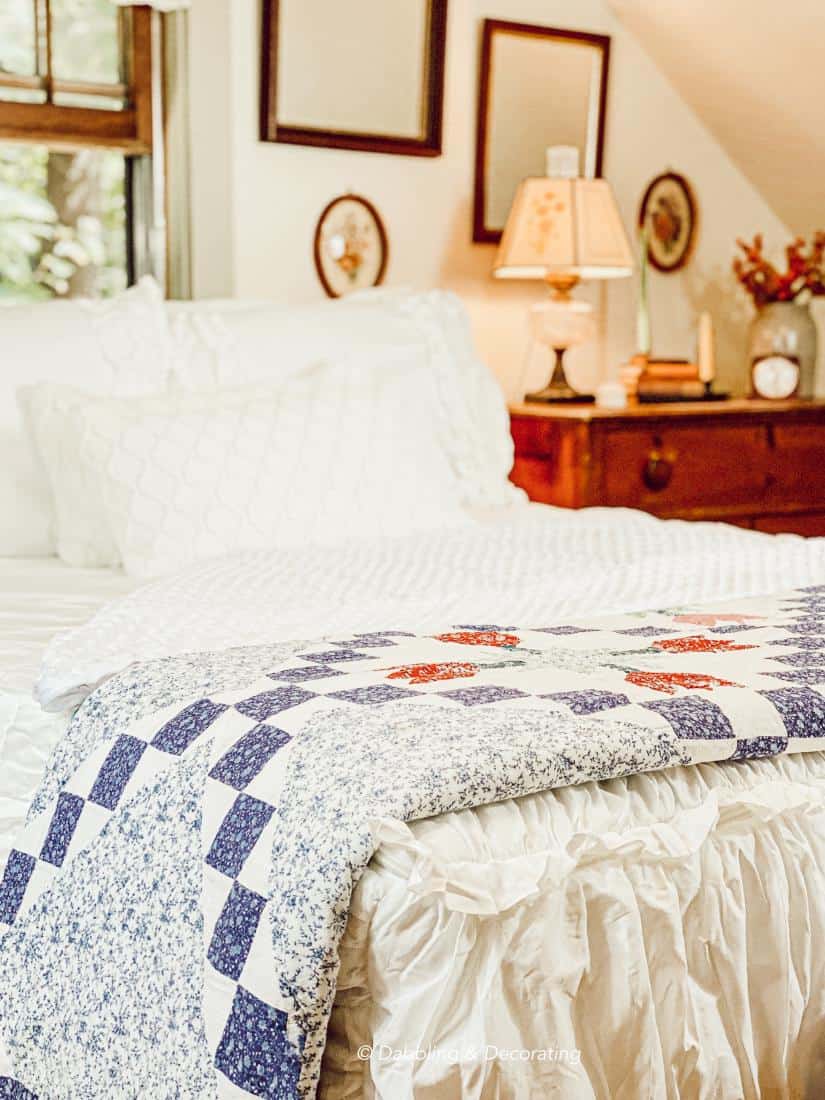 Cozy Bedroom Details in Attic Truss Bedroom.