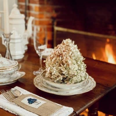 Fire side table setting