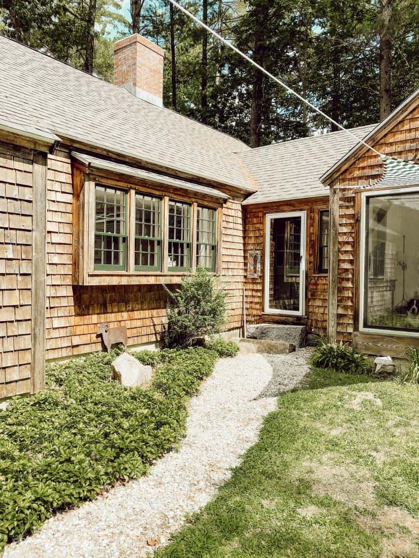 How We Restored our Aged Cedar Shake Siding and a Sun Shade Sail.