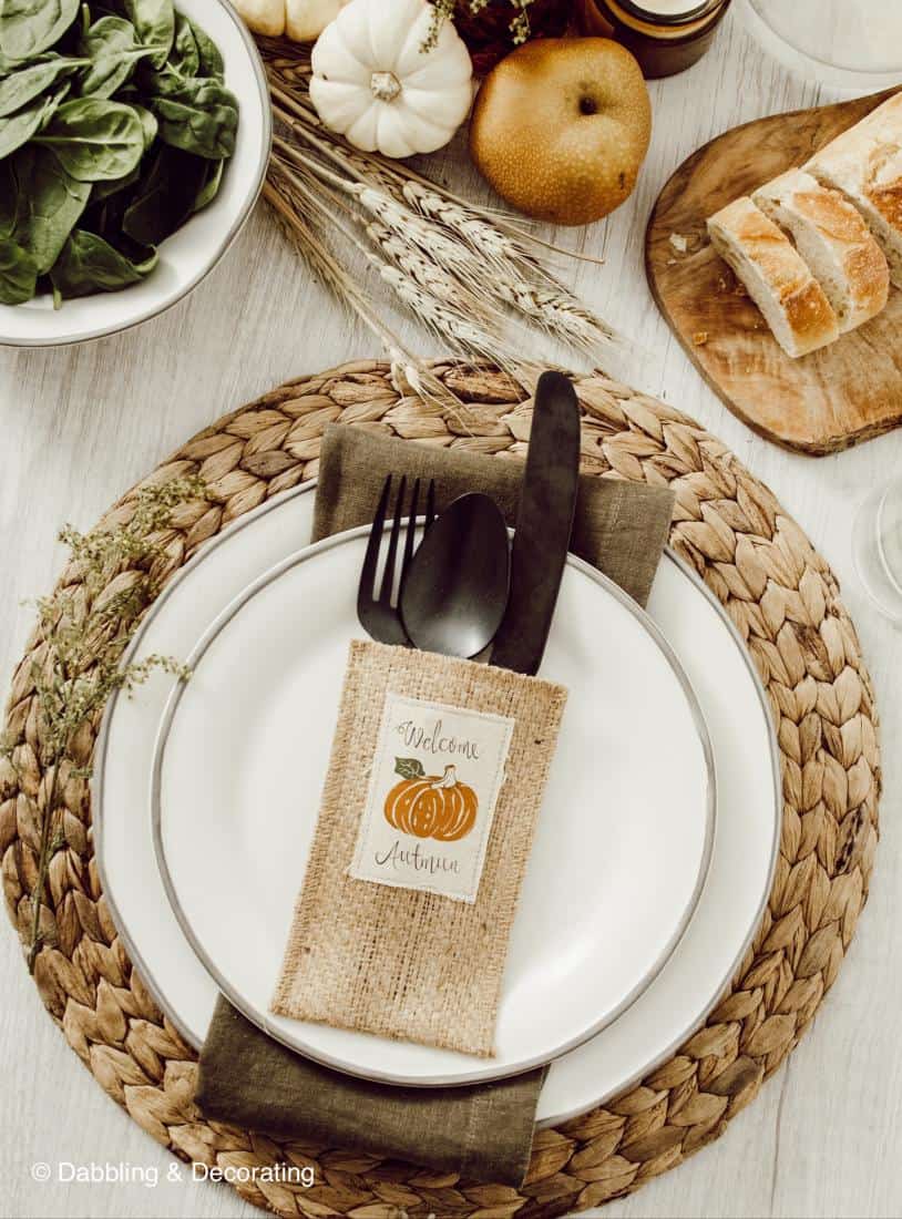 A plate of food on a table, with Fire and Autumn