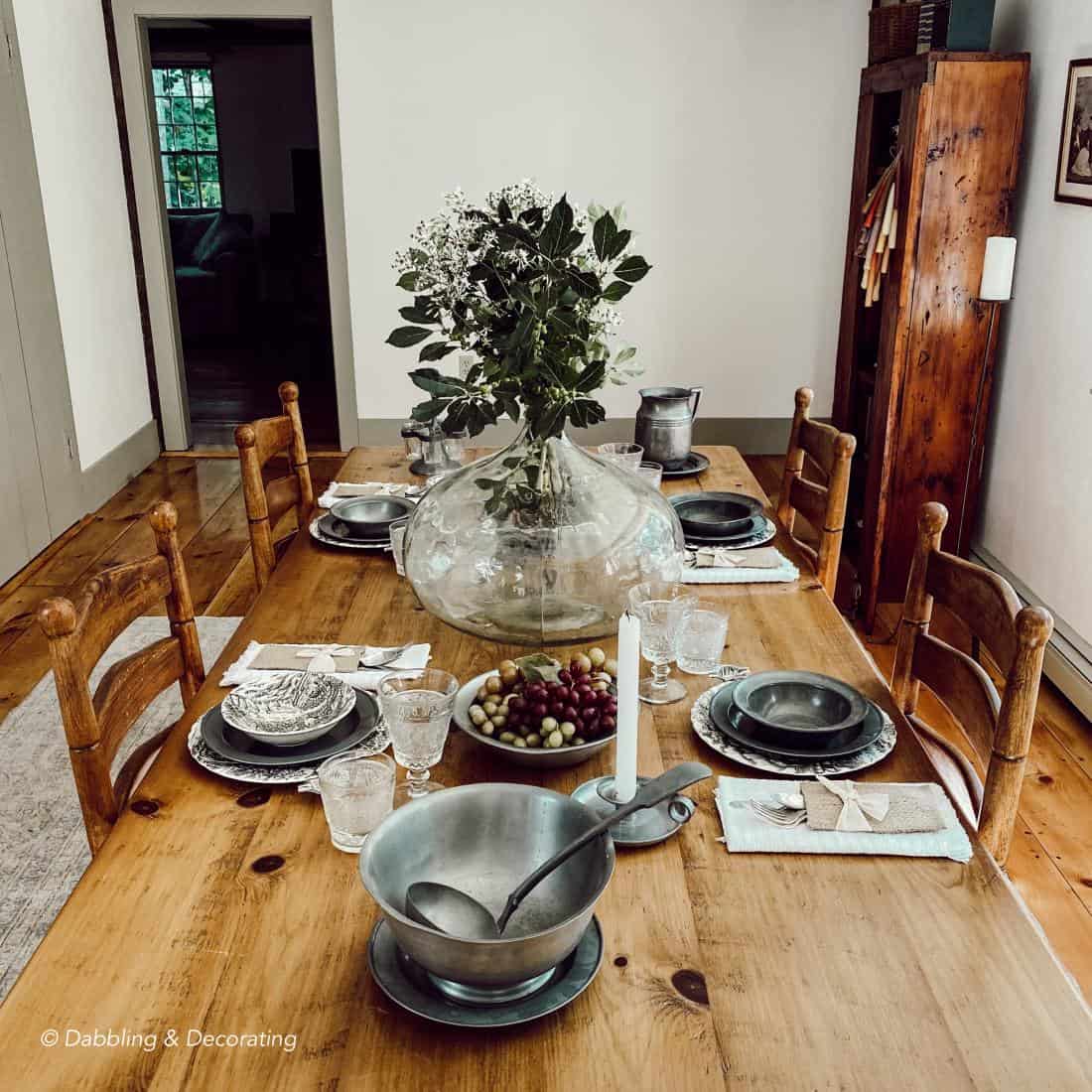 Decorating a Table with American Country Antiques