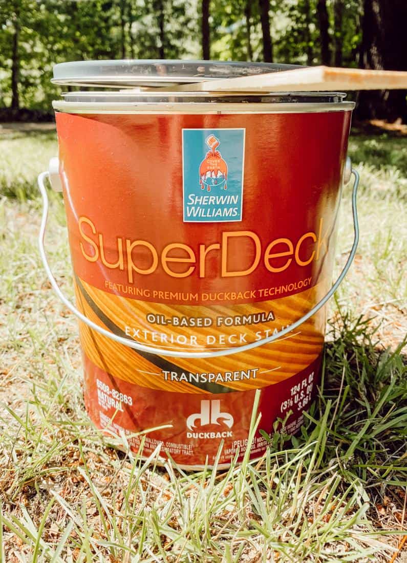 SuperDeck Transparent cedar shake stain.