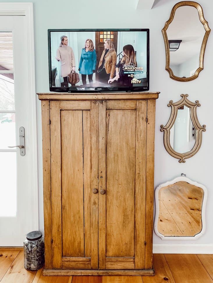 Antique Pine TV Cupboard