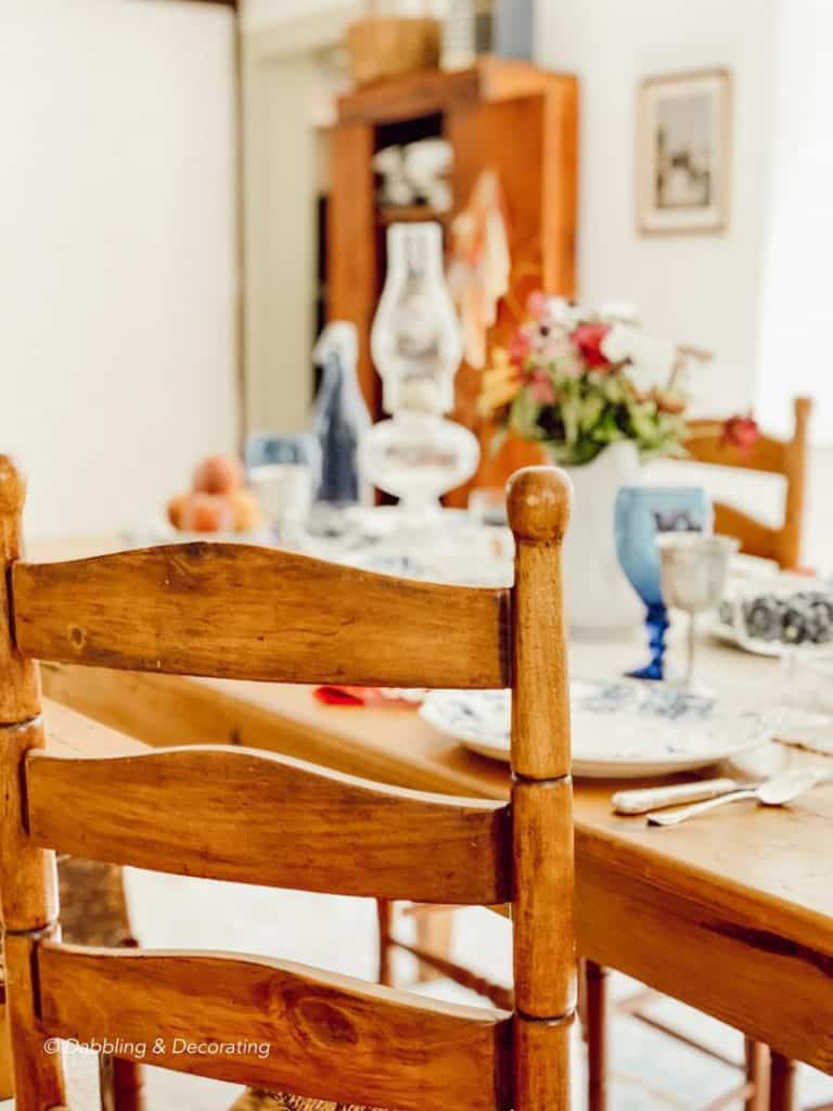 Blue and White Late Summer Tablescape