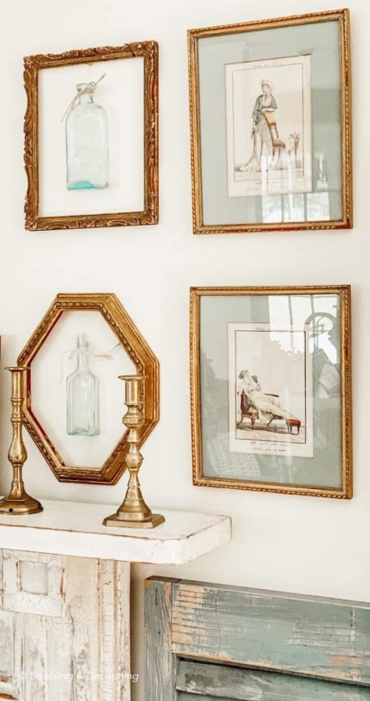 A painting hanging on a wall
