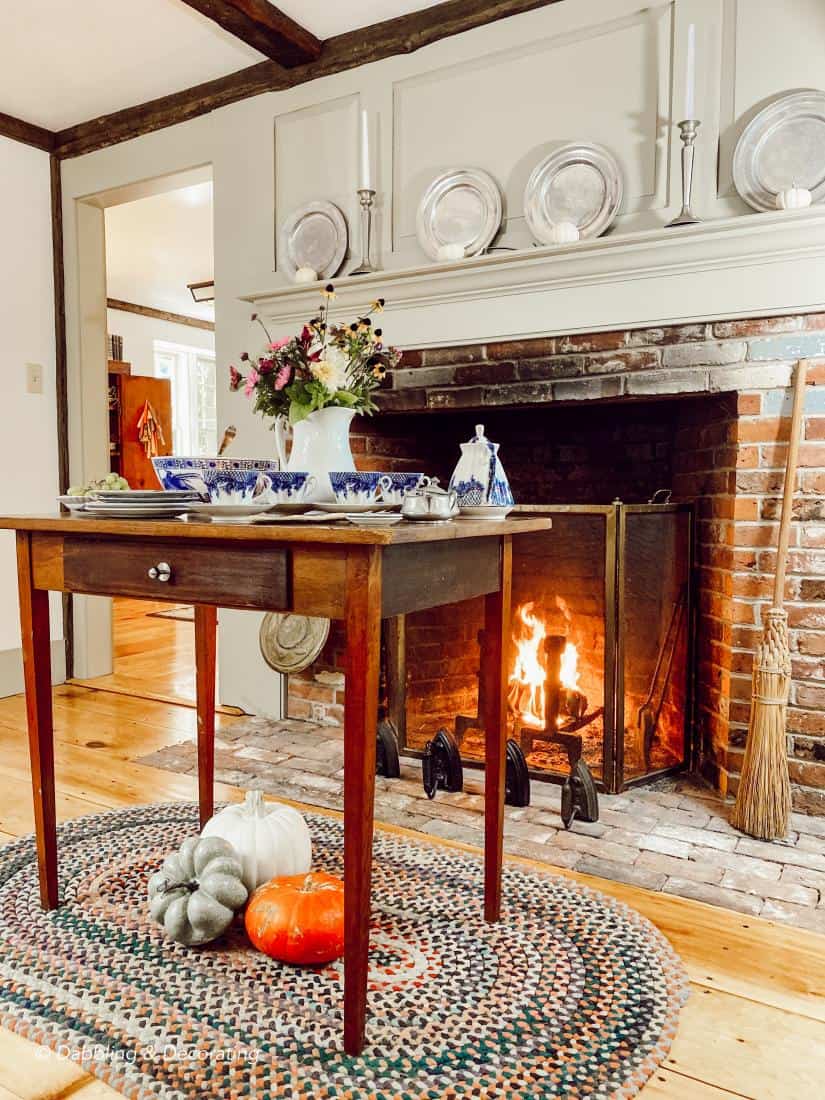 Morning Coffee by the Fireplace