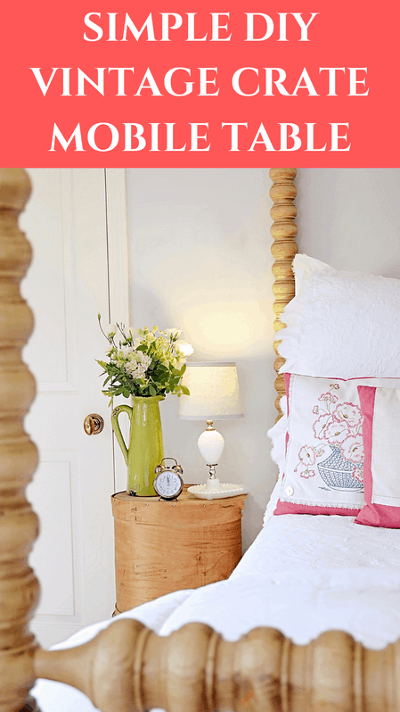 canopy bed and crate table