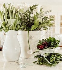 Antique Crocks & White Tulips