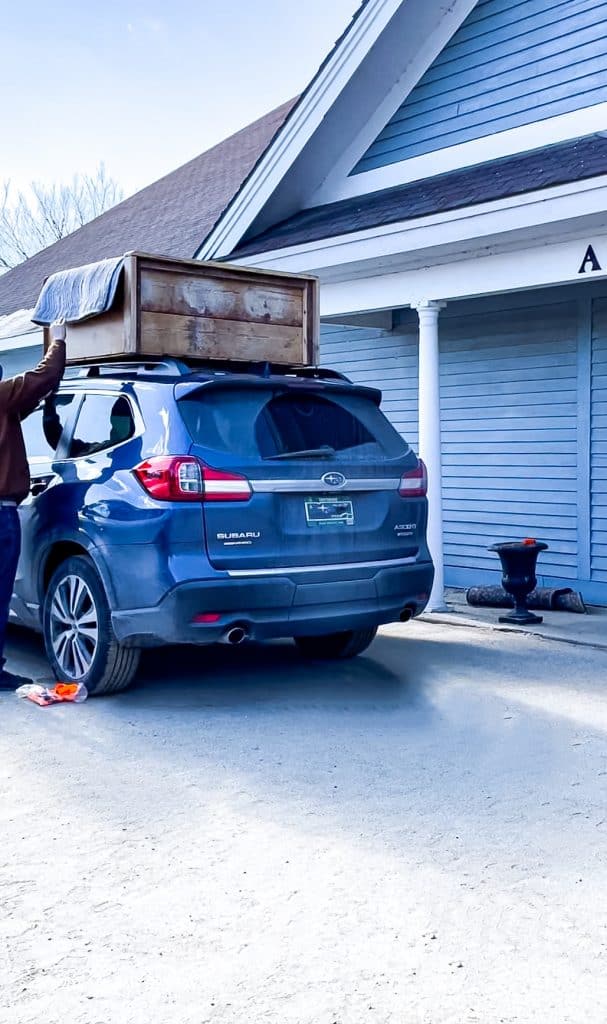 A car parked in front of a house