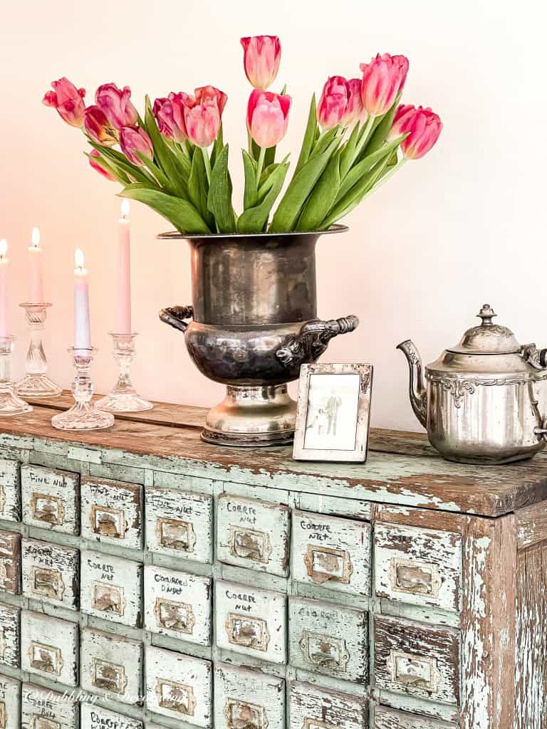 Chippy Green Apothecary Cabinet