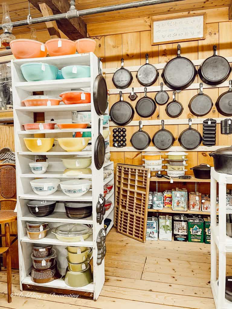 collection of kitchen items in a store