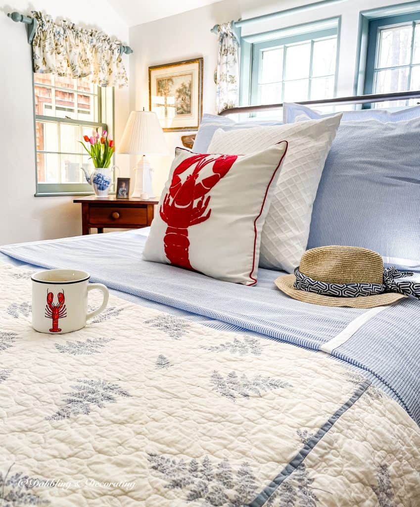 Coastal Bedroom with Dreamy Seersucker Bedding