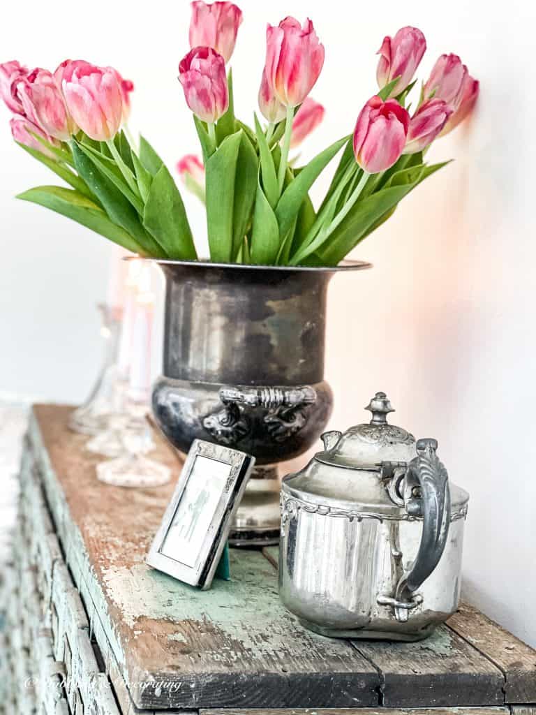vase of tulips