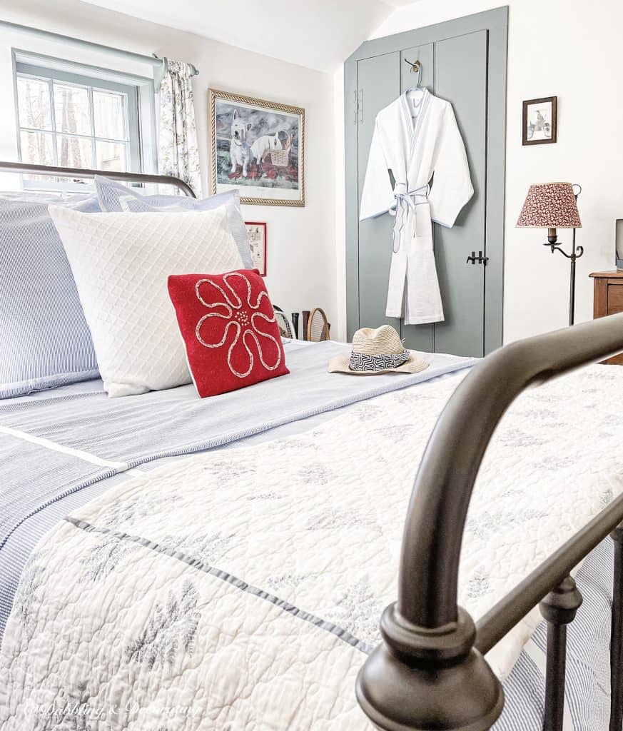 Coastal Bedroom with Dreamy Seersucker Bedding