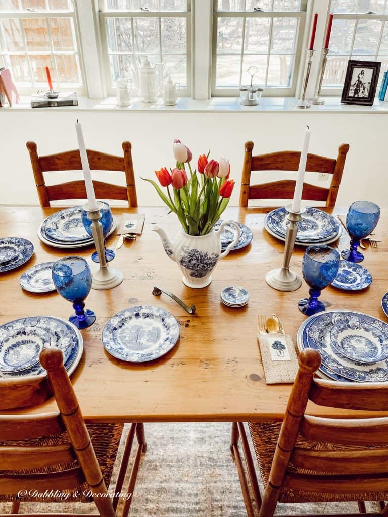 Blue and White table setting