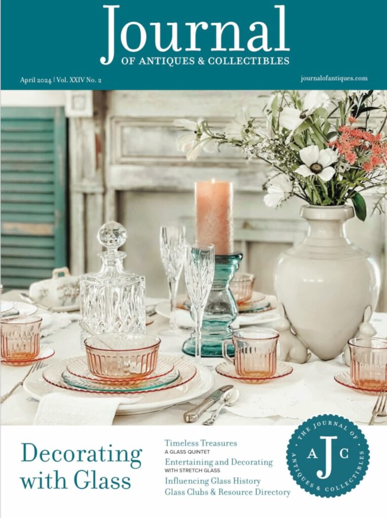 Decorating with Glass Article in The Journal of Antiques and Collectibles