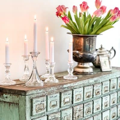 Green Chippy Apothecary Cabinet