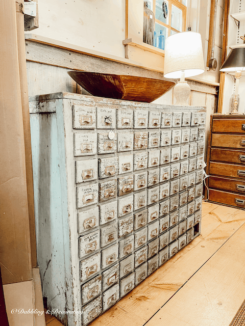 Chippy Green Apothecary Cabinet