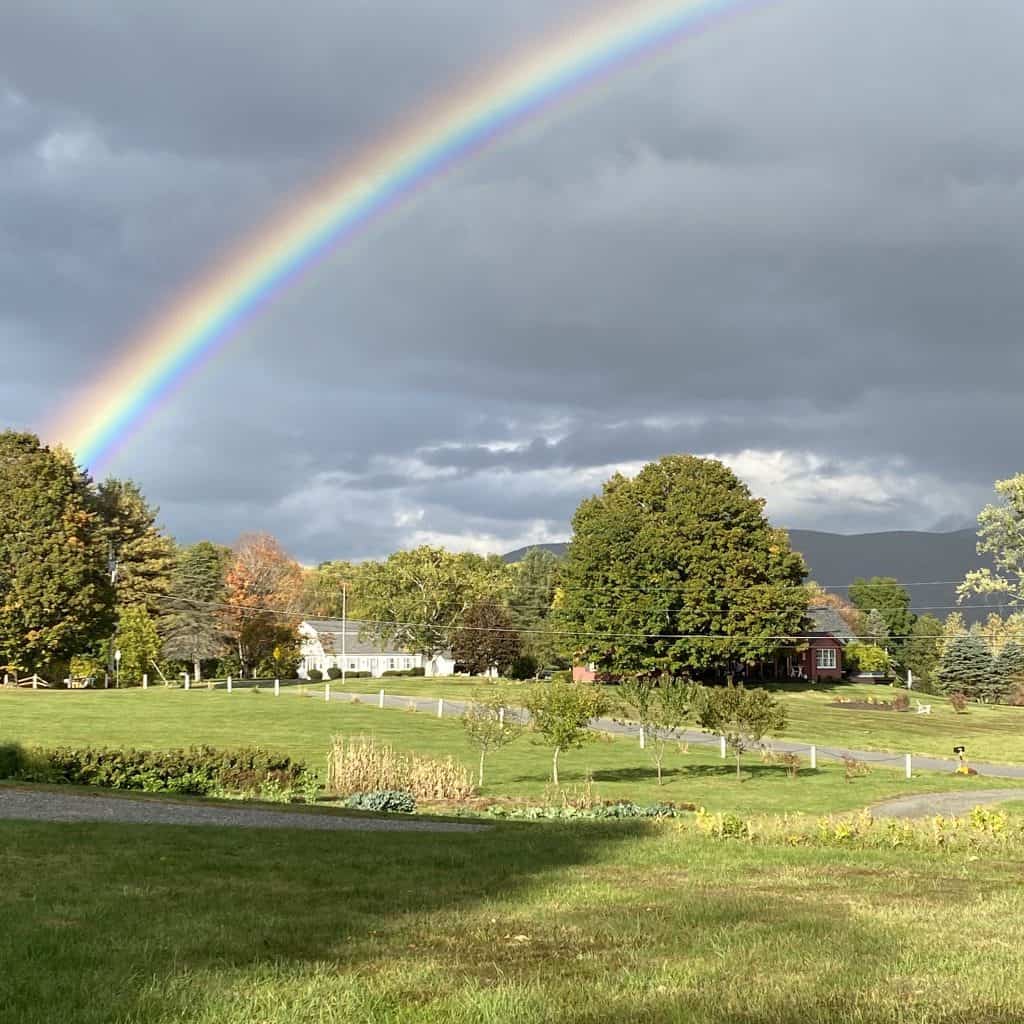 Rainbows and mountains views of our home in Vermont.