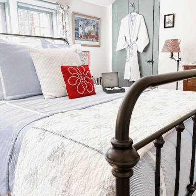 Coastal Bedroom with Dreamy Seersucker Bedding