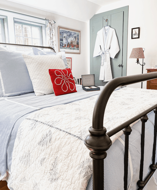 Coastal Bedroom with Dreamy Seersucker Bedding