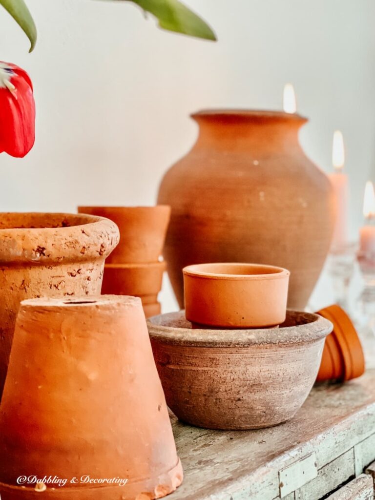 Collection of Terracotta Pots Indoors