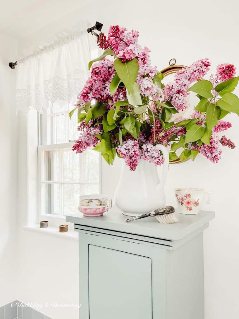 purple Lilac in the bathroom.