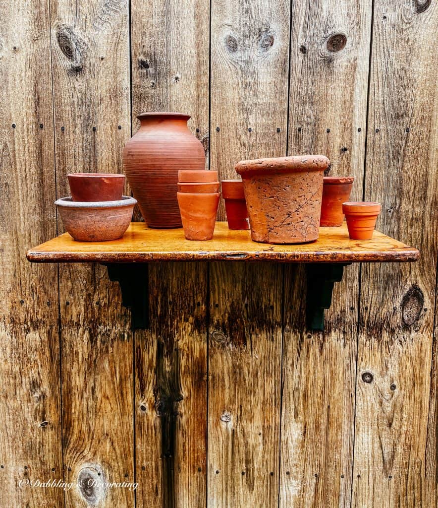 Outdoor DIY Planter Shelf with Terracotta Pots