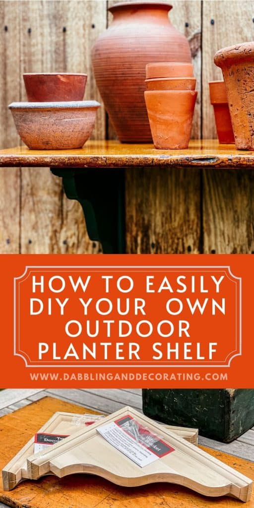 Outdoor DIY Planter Shelf with Terracotta Pots.