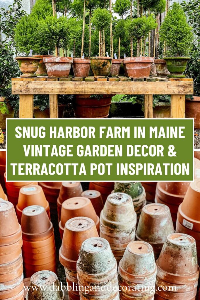 Snug Harbor Farm in Maine: Vintage Garden Decor & Terracotta Pot Inspiration