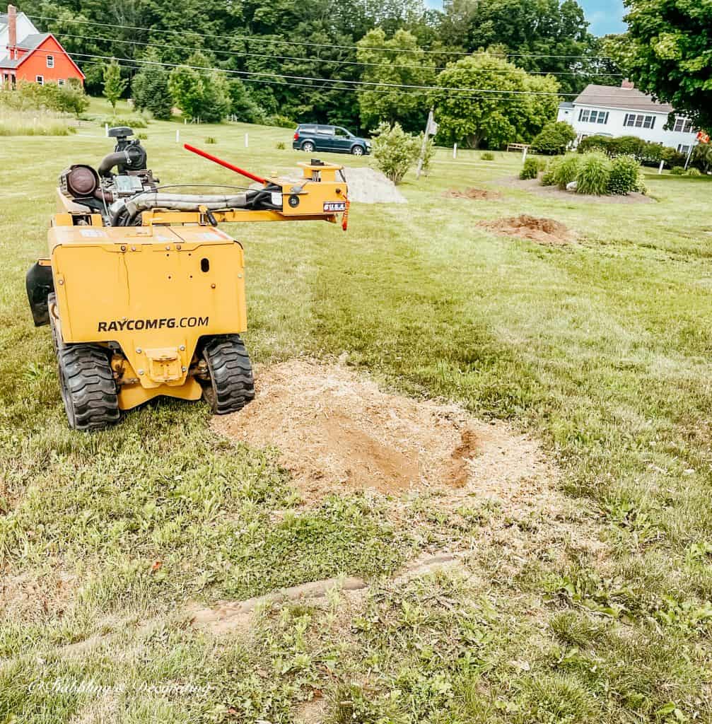 Wood Chipper in yard