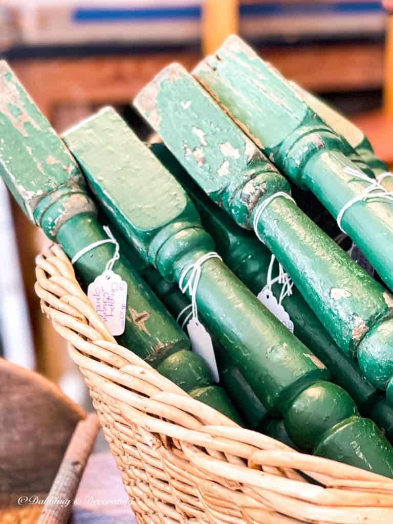 Green vintage spools