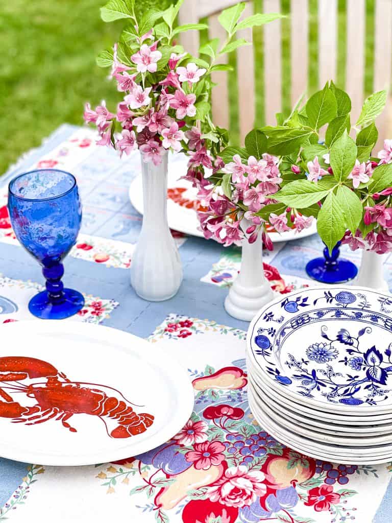 What Does Frugality Mean to You?  A thrifted outdoor summer table.