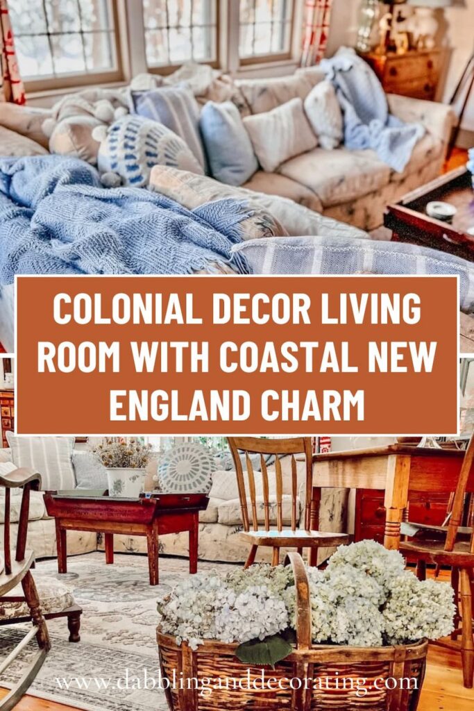 Colonial Decor Living Room with Coastal New England Charm