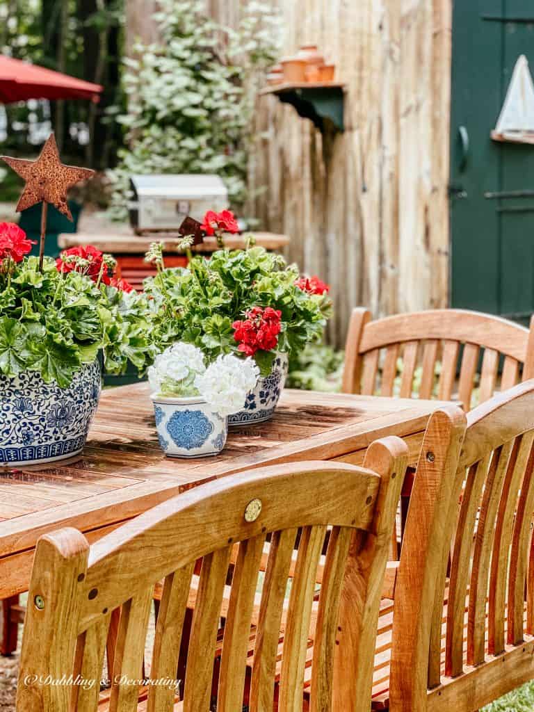 Our Summer House tour.  Backyard.