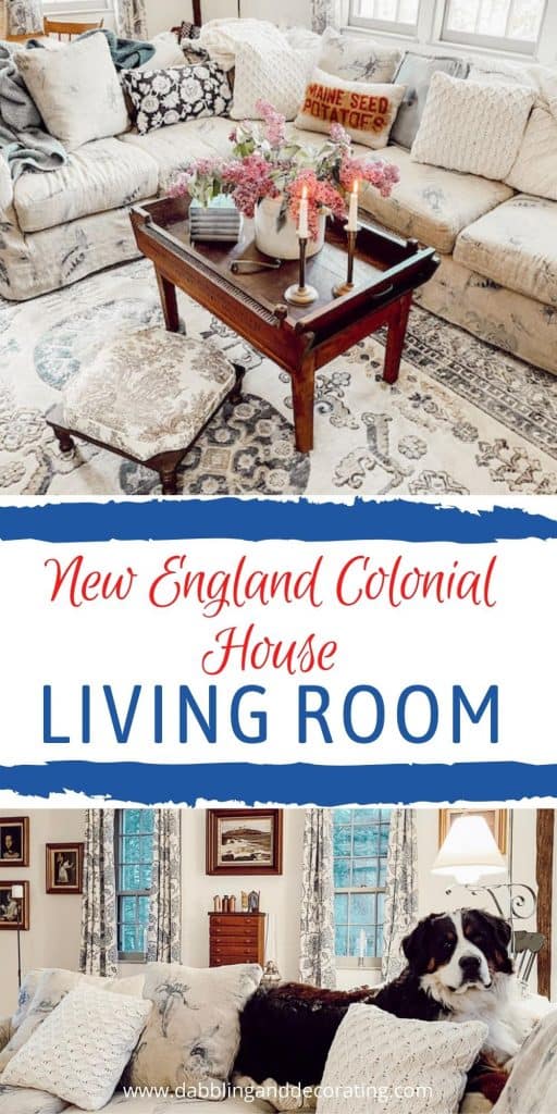 Living Room in New England Colonial House
