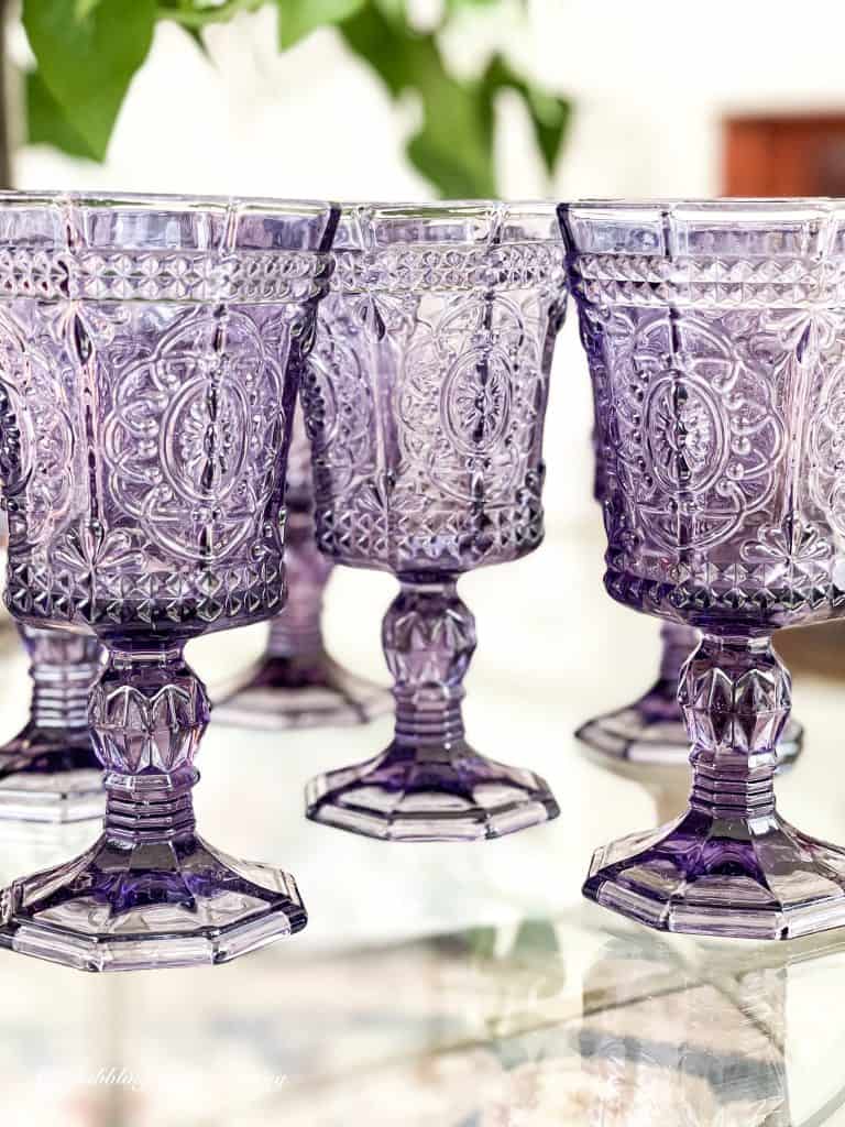 Antique amethyst glassware