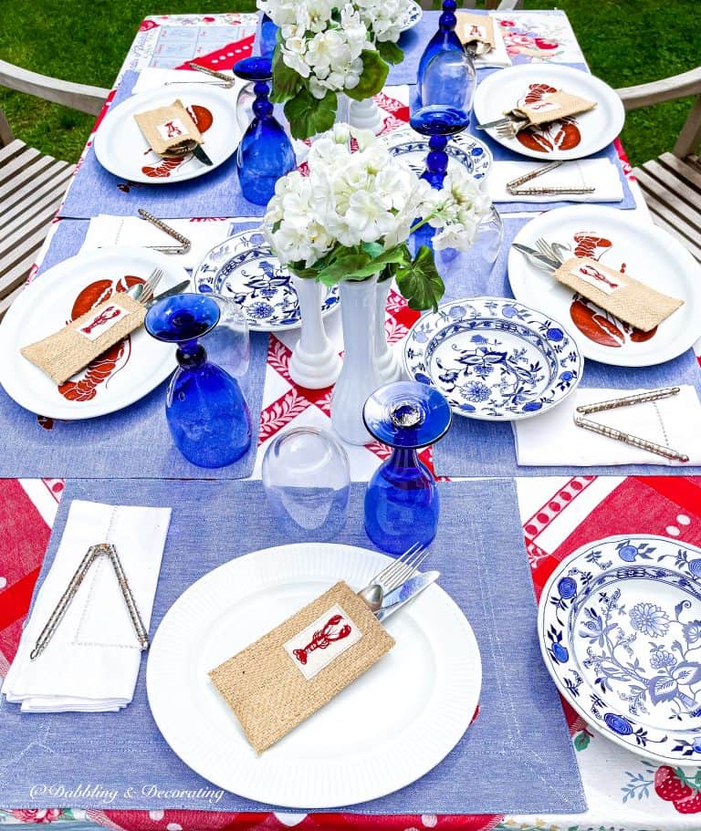 A Quick and Easy Rainy Day Lobster Table Setting