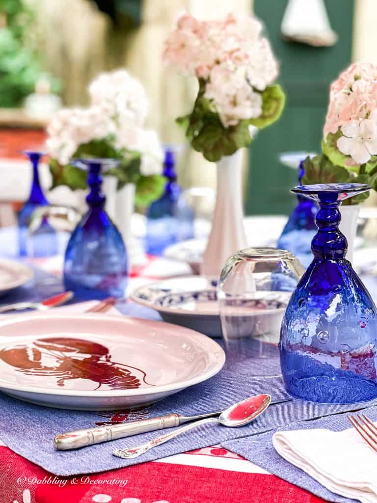 A Quick and Easy Rainy Day Lobster Table setting